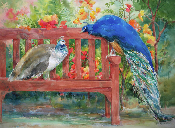 Birds Art Print featuring the painting The Proposal #1 by Sue Kemp