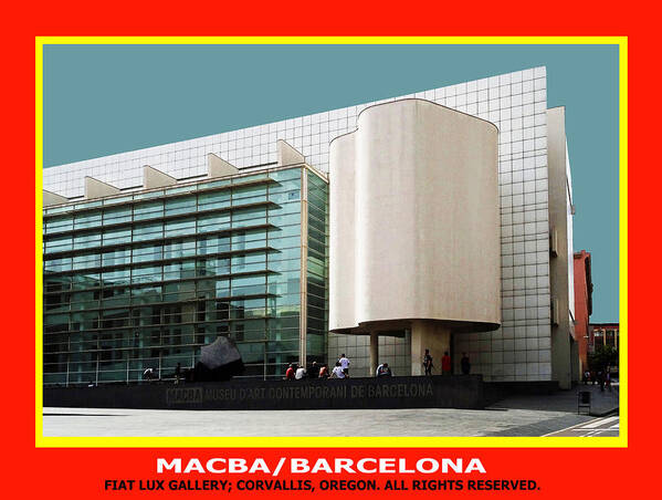 Barcelona. Macba. Spain. Catalonia. Richard Meier. Modern Architecture. Great Museums. Art Print featuring the photograph MACBA Barcelona II by Michael Moore