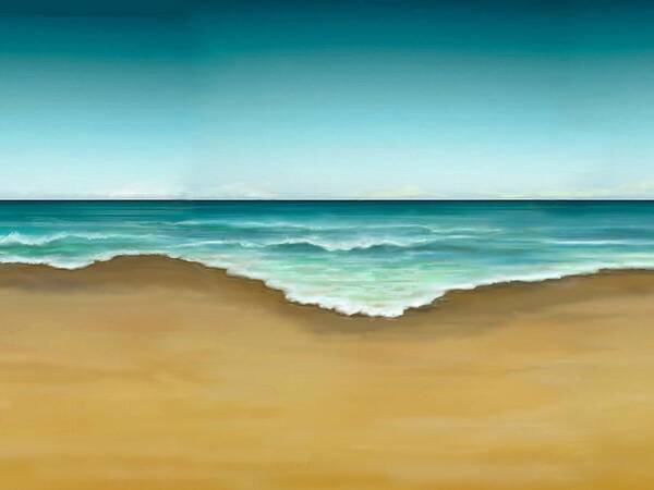 Abstract Art Print featuring the painting Semi Abstract Beach by Stephen Jorgensen