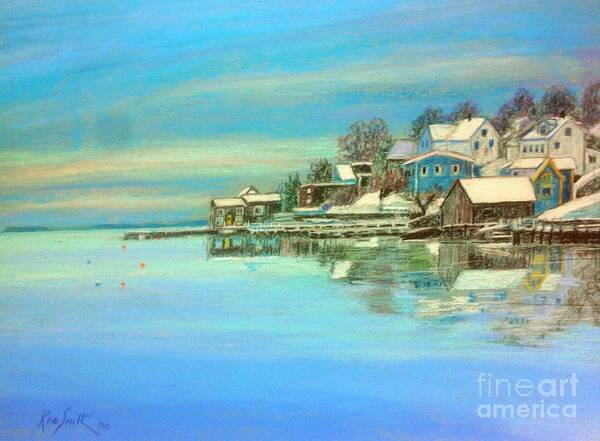 Seascape Art Print featuring the pastel winter in Chester ,Nova Scotia by Rae Smith PAC