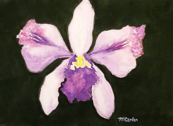 Orchids Art Print featuring the painting Exotic Orchid by M Carlen