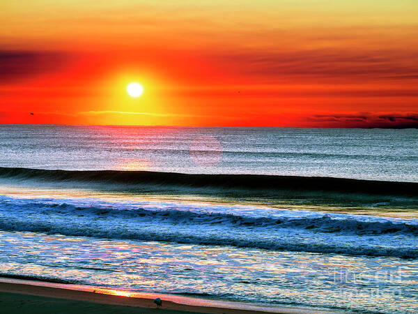 Beach Haven Sunrise Colors Art Print featuring the photograph Beach Haven Sunrise Colors on Long Beach Island by John Rizzuto