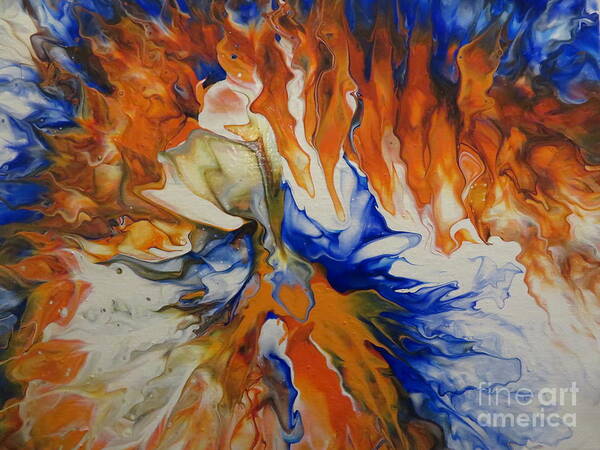 Abstract Art Print featuring the painting I Love Savannah State University II by Sonya Walker