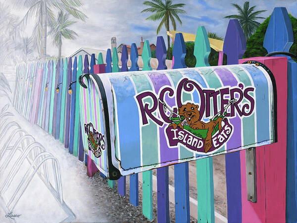 Captiva Art Print featuring the painting RC Otter's Inbox by Ginny Lasco