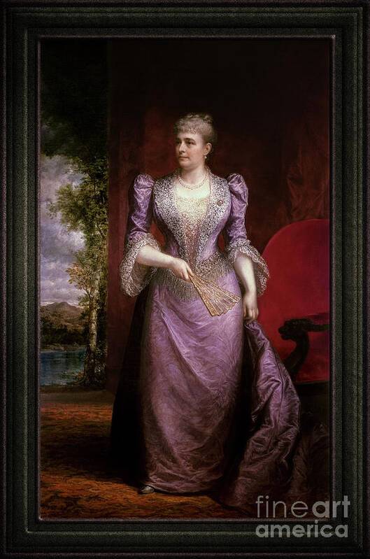 Caroline Scott Harrison Art Print featuring the painting Portrait of Caroline Scott Harrison by Daniel Huntington Classical Art Old Masters Reproduction by Rolando Burbon