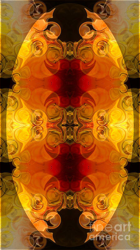 16x9 Art Print featuring the digital art Creative Fire and Flames Abstract Organic Art by Omaste Witkowsk by Omaste Witkowski