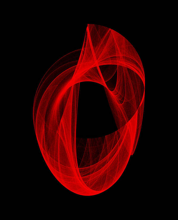 Strange Attractor Art Print featuring the digital art Ring Unraveling I by Robert Krawczyk