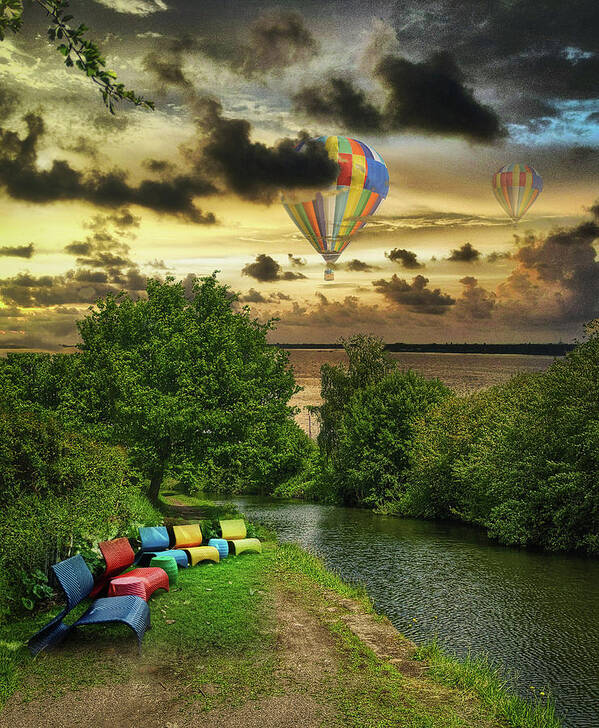 Sky Art Print featuring the photograph Balloon Watching by Portia Olaughlin