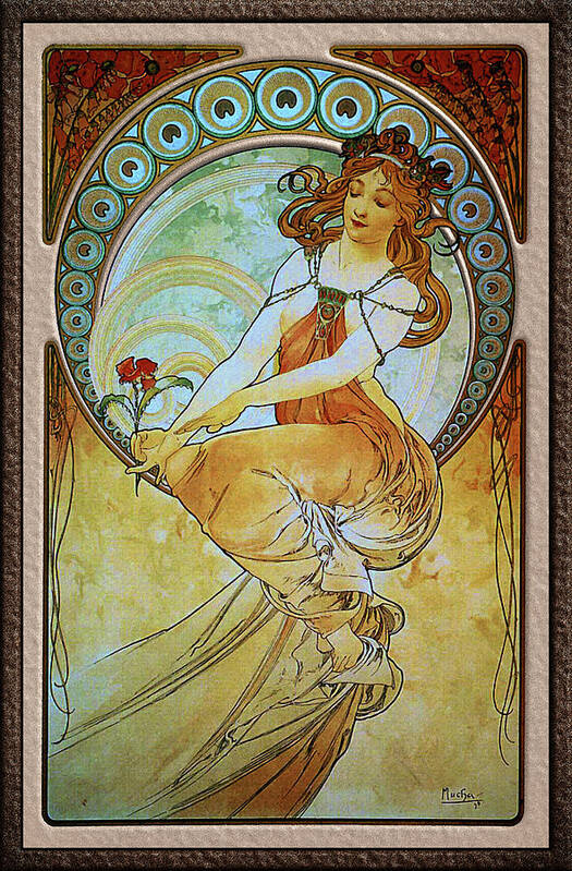 Painting Art Print featuring the painting Painting by Alphonse Mucha by Rolando Burbon