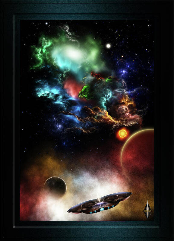 Space Art Print featuring the digital art Beyond Space and Time Fractal Art II Fantasy Spacescape by Xzendor7