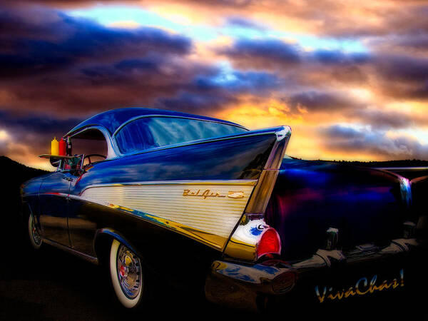 57 Art Print featuring the photograph 57 Belair Hardtop Cruise is Done by Chas Sinklier