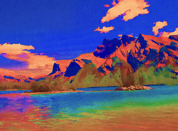 Mountains Art Print featuring the digital art Complementary Mountains by Jo-Anne Gazo-McKim