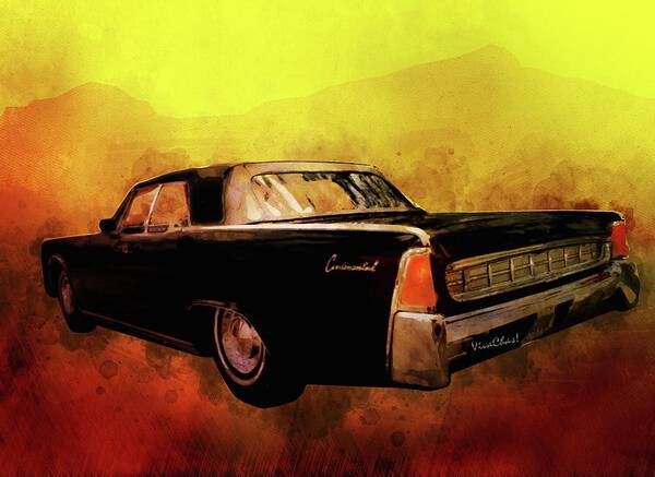 Lincoln Art Print featuring the digital art Lincoln Continental Shrine to Understated Good Looks by Chas Sinklier