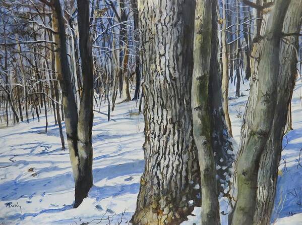 Winter Art Print featuring the painting Through The Woods by William Brody