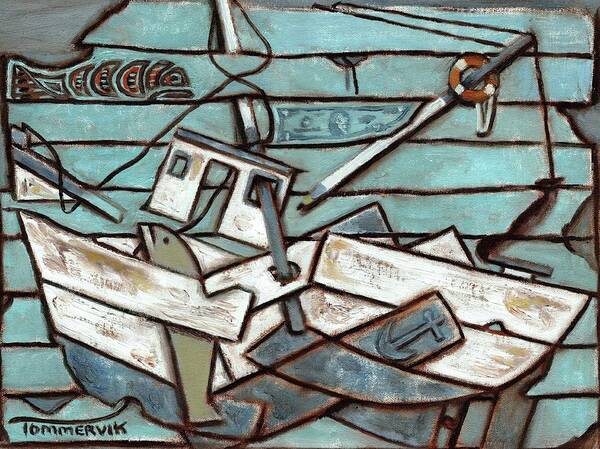 Commercial Fishing Art Print featuring the painting Commercial Fishing Boat Art Print by Tommervik