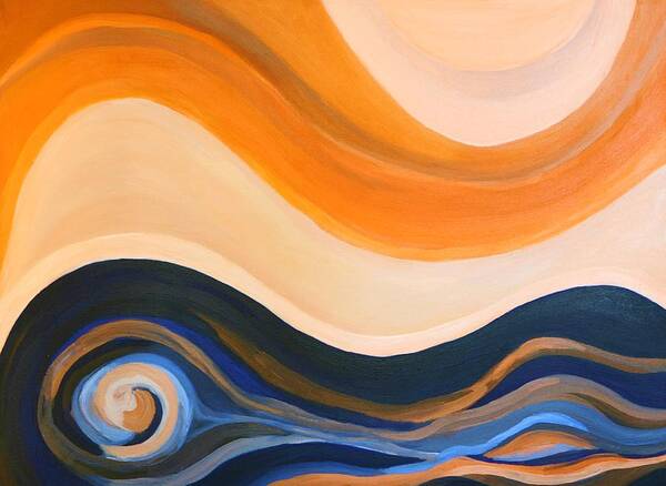 Abstract Art Print featuring the painting Waves by Ida Mitchell