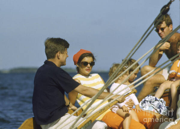 Senator John F. Kennedy Art Print featuring the photograph John F. Kennedy Boating by The Harrington Collection