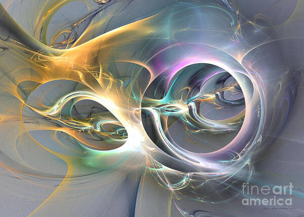 Art Art Print featuring the digital art On fire - Abstract art by Sipo Liimatainen