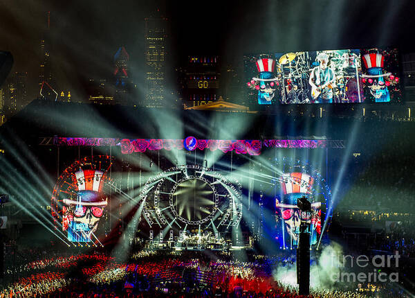 Grateful Dead Art Print featuring the photograph The Grateful Dead at Soldier Field Fare Thee Well #16 by David Oppenheimer