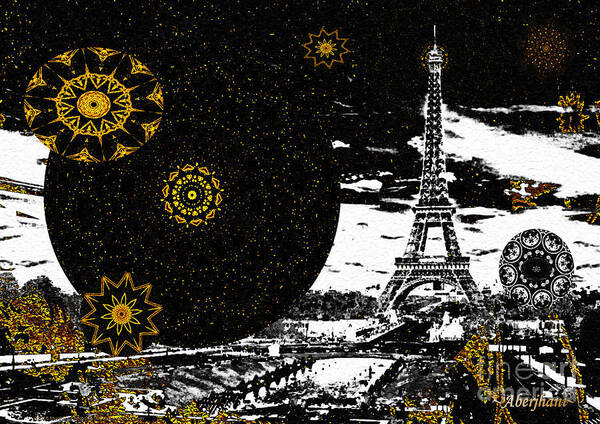 Jazz Art Print featuring the mixed media City of Lights - Kaleidoscope Moon for Children Gone Too Soon Number 6 by Aberjhani