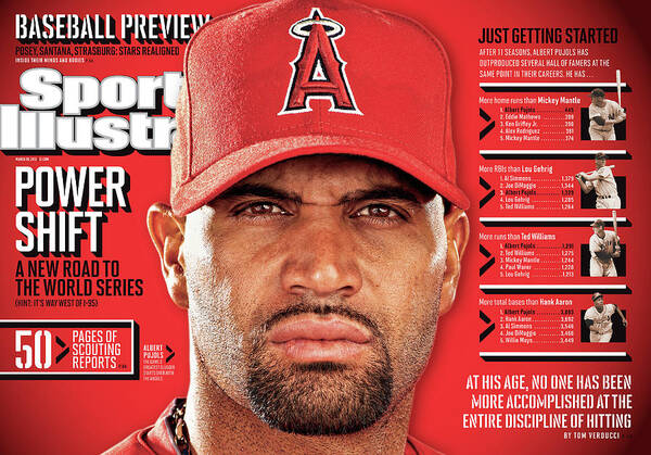 Magazine Cover Art Print featuring the photograph Los Angeles Angels Of Anaheim Albert Pujols, 2012 Mlb Sports Illustrated Cover by Sports Illustrated