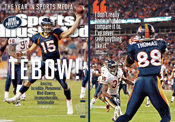 Magazine Cover Art Print featuring the photograph Tebow Amazing, Incredible, Phenomenal, Incomprehensible Sports Illustrated Cover by Sports Illustrated