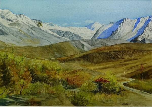 Alaska Art Print featuring the painting Autumn Hike - Gulkana Glacier by Deborah Horner