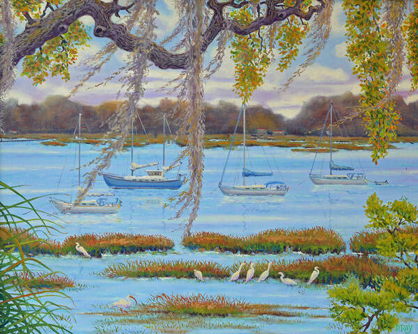 Beaufort Art Print featuring the painting Beaufort Anchorage by Dwain Ray