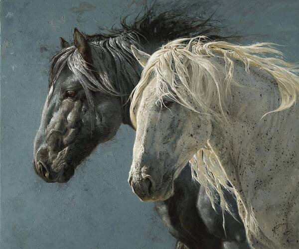 Horse Art Print featuring the painting A Gentle Breeze by Greg Beecham