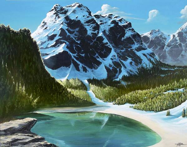 Mountain Art Print featuring the painting Ode to Louise by James R Hahn