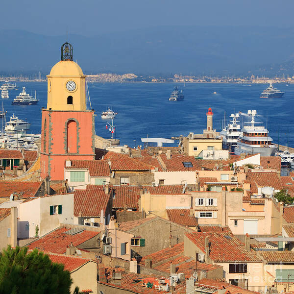 Bell Tower Art Print featuring the photograph Town of St Tropez Cote d'Azur France by Matteo Colombo