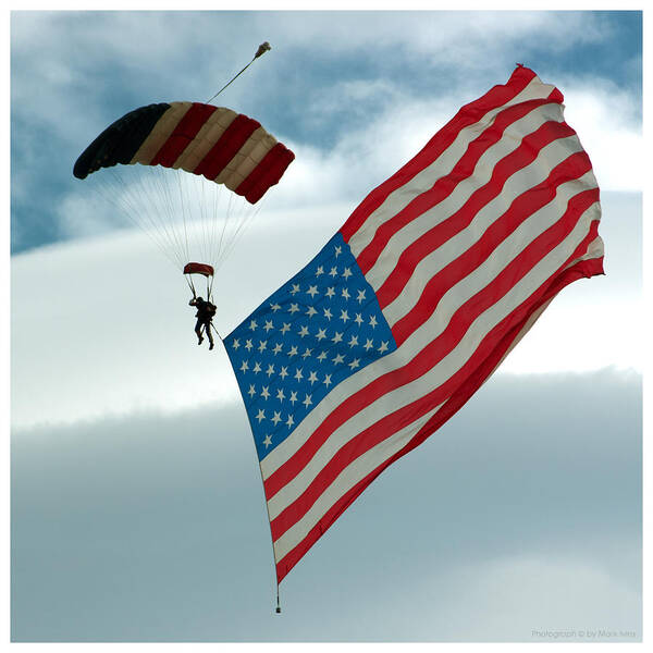 American Flag Art Print featuring the photograph Flying Flag by Mark Ivins