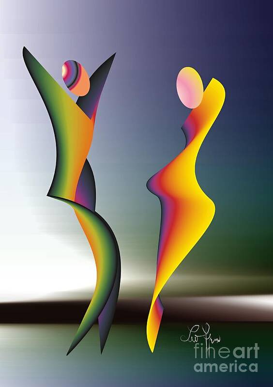 Dance Art Print featuring the digital art Dance 1 #1 by Leo Symon