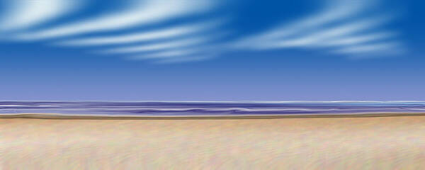 Beaches Art Print featuring the digital art Let's go to the beach by Saad Hasnain