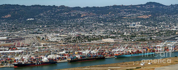 Port Of Oakland Art Print featuring the photograph Port of Oakland Aerial Photo #4 by David Oppenheimer