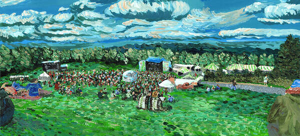 Festival Art Print featuring the painting Sunny Afternoon at MoeDown by Denny Morreale