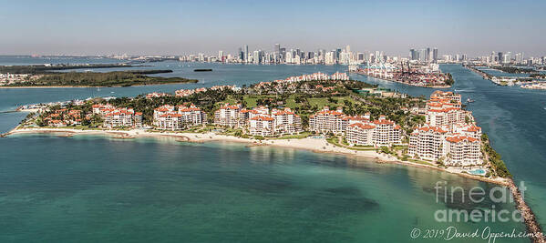 Fisher Island Art Print featuring the photograph Fisher Island Club Aerial #5 by David Oppenheimer