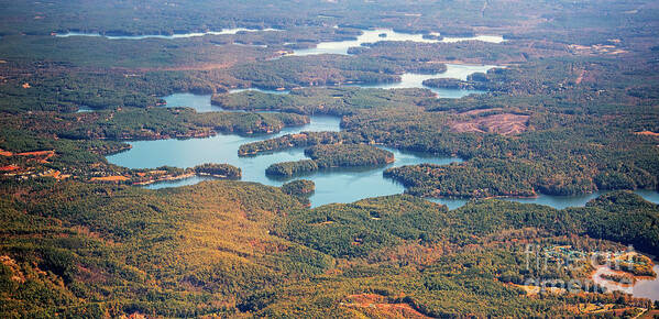 Lake James Art Print featuring the photograph Lake James North Carolina Aerial View by David Oppenheimer