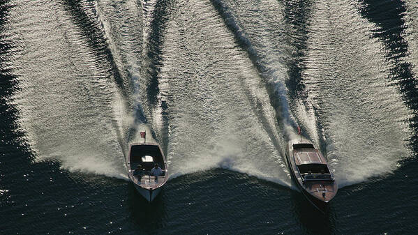 Boat Art Print featuring the photograph Aerial Wash by Steven Lapkin