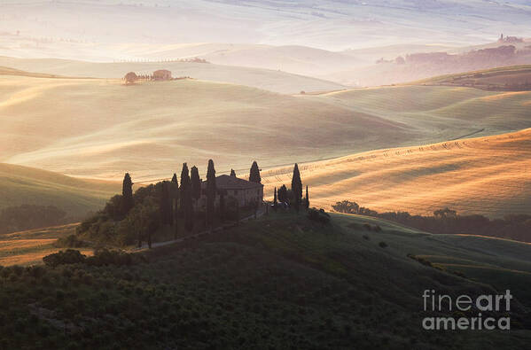 Dawn Art Print featuring the photograph Famous Belvedere mansion Tuscany Italy by Matteo Colombo