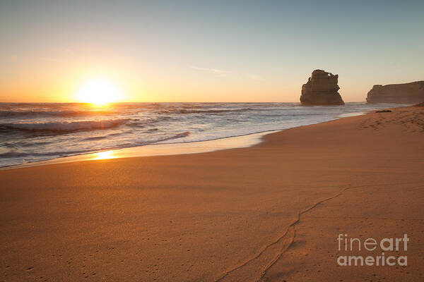Coastline Art Print featuring the photograph Sunset over Gibson steps beach Australia by Matteo Colombo