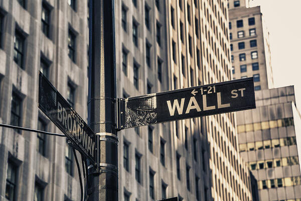 Wall Street Sign by Garry Gay