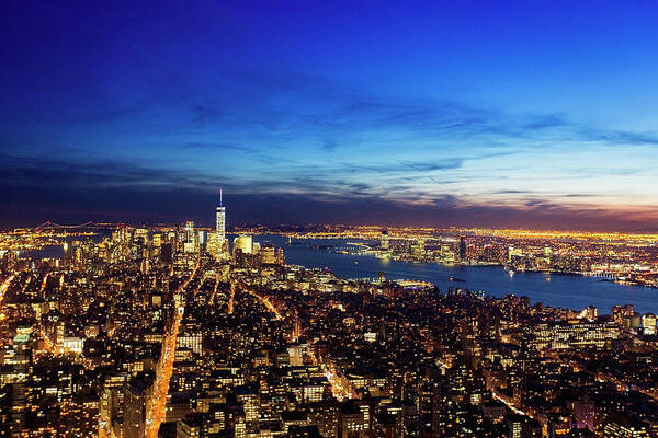 New York Art Print featuring the photograph Night in Town by Mercedes Noriega