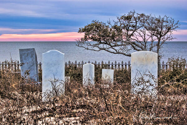 North Carolina Art Print featuring the photograph Soundfront Cemetery - Salvo 3485 by Dan Beauvais