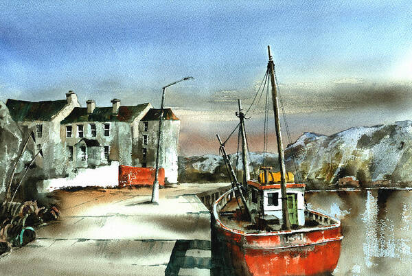  Art Print featuring the painting Bunbeg Harbour DONEGAL #5 by Val Byrne