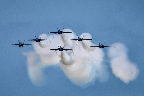 The Blue Angels in Diamond Formation  by Ron Lewis