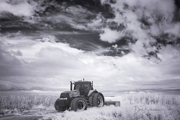 850nm Art Print featuring the photograph Tractor in a Corn Field 9795 by Dan Beauvais