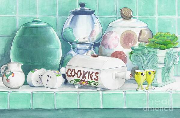 Cookie Art Print featuring the painting Merceil Phyllis and Pat by Jane Loveall