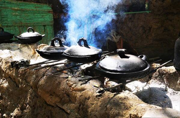 Outdoor Cooking Art Print featuring the photograph Lunch in the making by Jarek Filipowicz