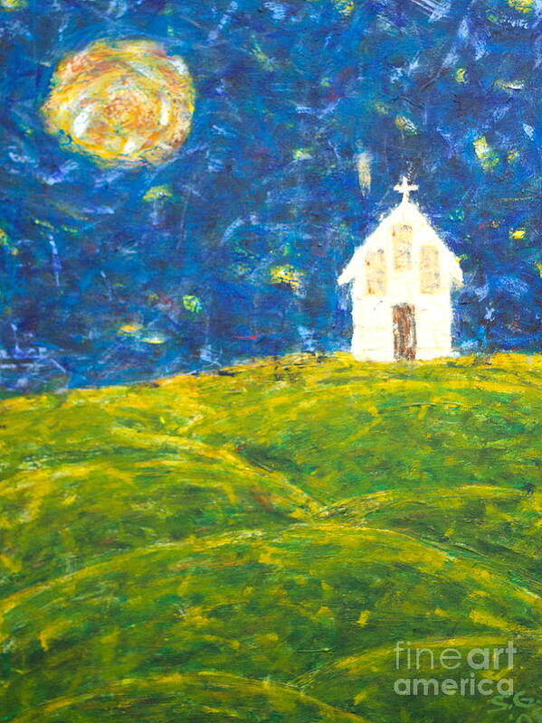  Art Print featuring the painting The Church At Newberg #1 by Scott Gearheart